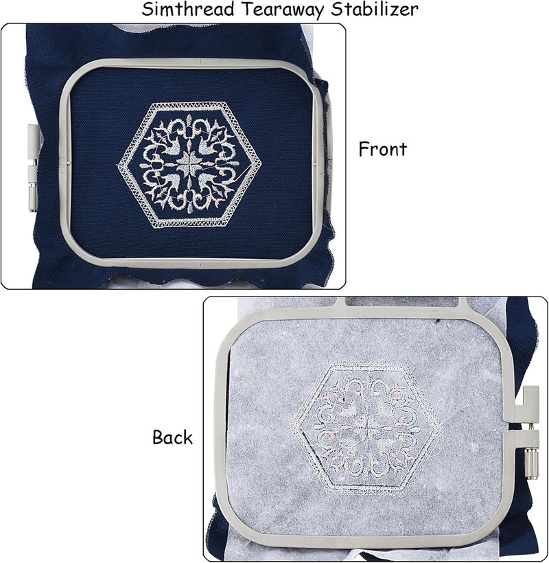 simthread Tear Away Embroidery Stabilizer Backing - 1.8 Ounces Medium Weight 10" x 12" 100pcs / Pack, Precut Sheets for 5x7 Machine Embroidery Hoop - Image 3